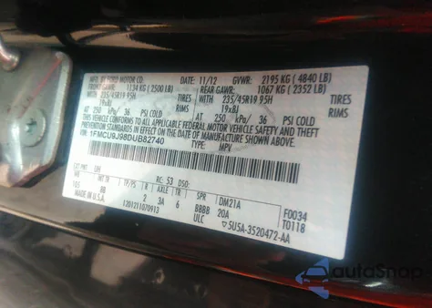 2013 Ford Escape Titanium from USA, damaged, VIN 1FMCU9J98DUB82740